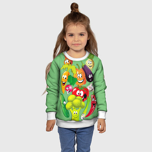 Детский свитшот Правильное питание / 3D-Белый – фото 4