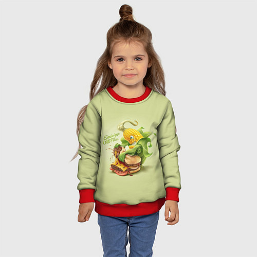 Детский свитшот Правильное питание / 3D-Красный – фото 4