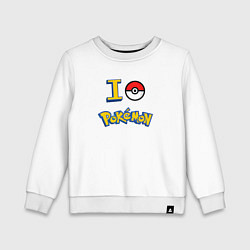 Свитшот хлопковый детский Покемон I love pokemon, цвет: белый