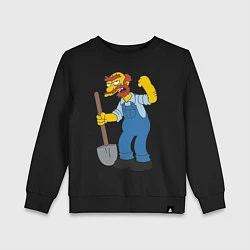 Свитшот хлопковый детский Groundskeeper Willie, цвет: черный