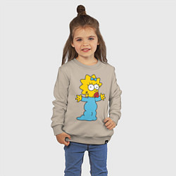 Свитшот хлопковый детский Maggie Simpson, цвет: миндальный — фото 2