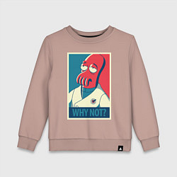 Свитшот хлопковый детский Zoidberg: Why not?, цвет: пыльно-розовый