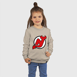 Свитшот хлопковый детский New Jersey Devils, цвет: миндальный — фото 2