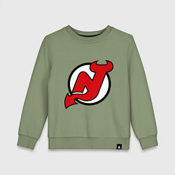 Свитшот хлопковый детский New Jersey Devils, цвет: авокадо