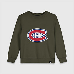 Свитшот хлопковый детский Montreal Canadiens, цвет: хаки