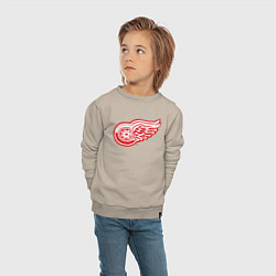 Свитшот хлопковый детский Detroit Red Wings, цвет: миндальный — фото 2