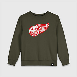 Свитшот хлопковый детский Detroit Red Wings, цвет: хаки