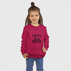 Свитшот хлопковый детский Lets Go, цвет: маджента — фото 2