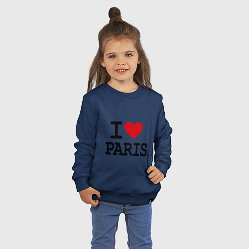 Детский свитшот I love Paris / Тёмно-синий – фото 3