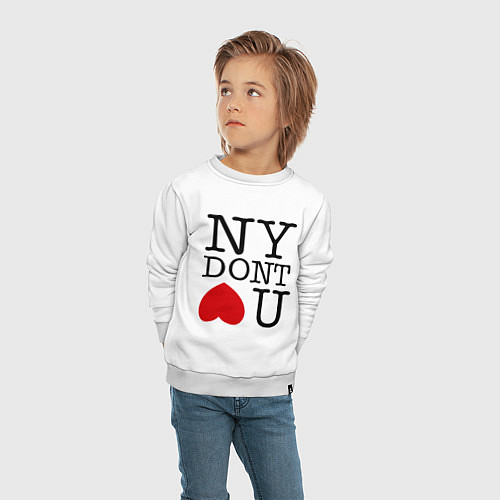 Детский свитшот NY don't love you / Белый – фото 4