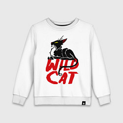 Свитшот хлопковый детский Wild Cat, цвет: белый
