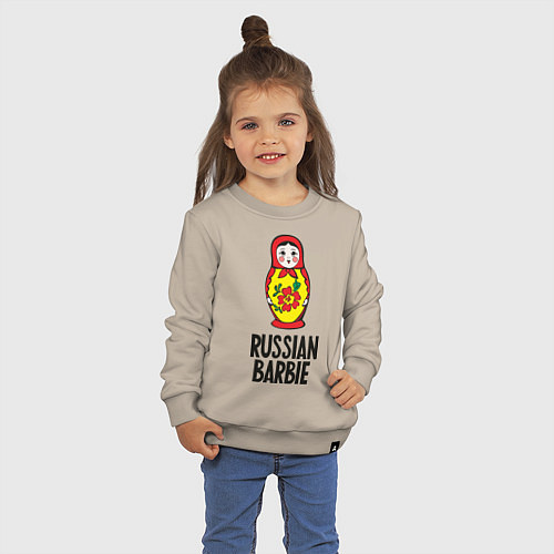 Детский свитшот Russian Barbie / Миндальный – фото 3