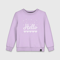 Свитшот хлопковый детский Hello. Hearts. Knitting, цвет: лаванда