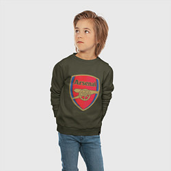 Свитшот хлопковый детский Arsenal FC, цвет: хаки — фото 2