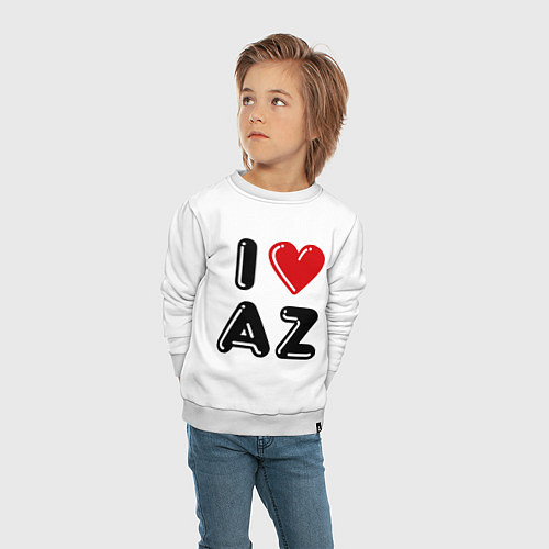 Детский свитшот I Love AZ / Белый – фото 4