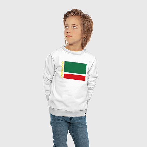 Детский свитшот Чечня: флаг / Белый – фото 4