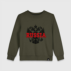 Свитшот хлопковый детский Russia Coat, цвет: хаки