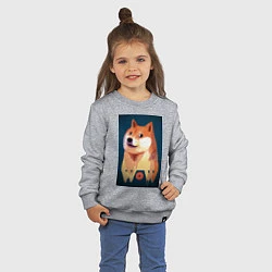 Свитшот хлопковый детский Wow Doge, цвет: меланж — фото 2