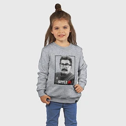 Свитшот хлопковый детский Stalin: Style in, цвет: меланж — фото 2