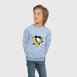Свитшот хлопковый детский Pittsburgh Penguins, цвет: мягкое небо — фото 2