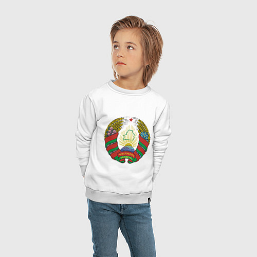 Детский свитшот Белоруссия герб / Белый – фото 4