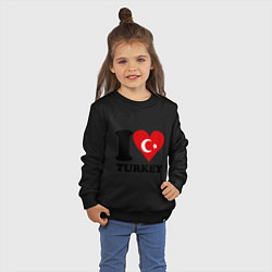 Свитшот хлопковый детский I love turkey, цвет: черный — фото 2