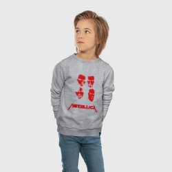 Свитшот хлопковый детский Metallica kvartet, цвет: меланж — фото 2