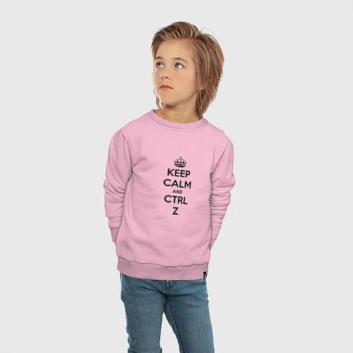 Детский свитшот Keep Calm & Ctrl + Z / Светло-розовый – фото 4