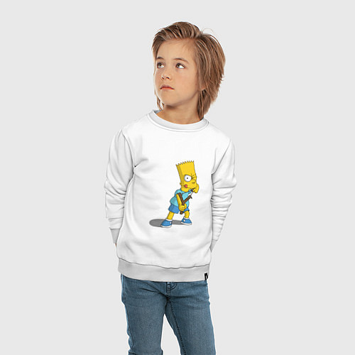 Детский свитшот Bad Bart / Белый – фото 4