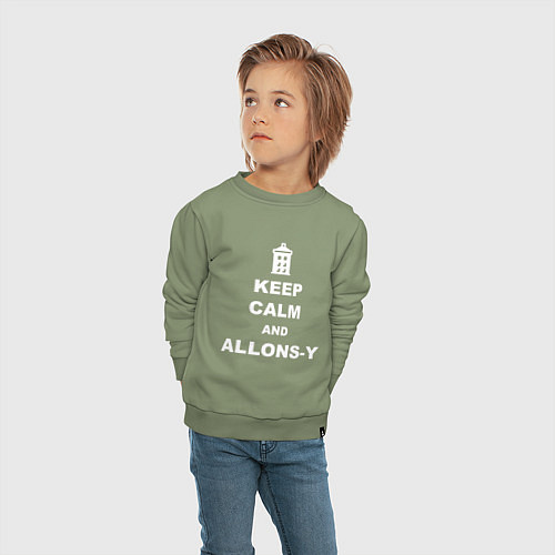 Детский свитшот Keep Calm & Allons-Y / Авокадо – фото 4