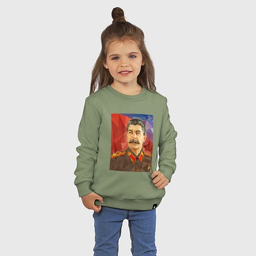 Детский свитшот Сталин: полигоны / Авокадо – фото 3