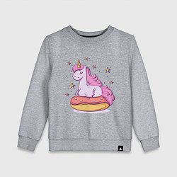 Свитшот хлопковый детский Единорог на пончике, цвет: меланж
