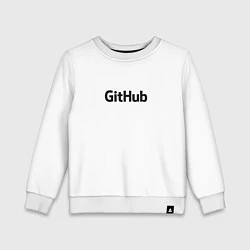 Свитшот хлопковый детский GitHubWhite, цвет: белый