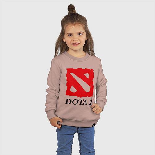 Детский свитшот Dota 2: Logo / Пыльно-розовый – фото 3