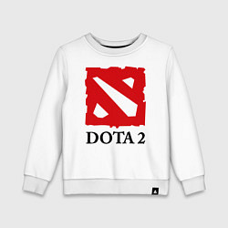 Свитшот хлопковый детский Dota 2: Logo, цвет: белый