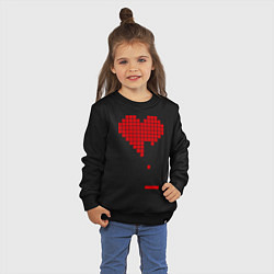 Свитшот хлопковый детский Heart tetris, цвет: черный — фото 2