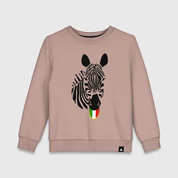 Свитшот хлопковый детский Juventus Zebra, цвет: пыльно-розовый