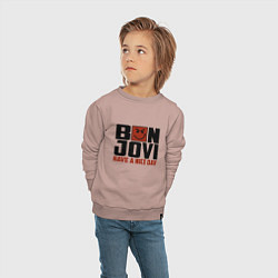 Свитшот хлопковый детский Bon Jovi: Nice day, цвет: пыльно-розовый — фото 2