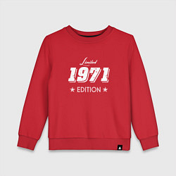 Свитшот хлопковый детский Limited Edition 1971, цвет: красный