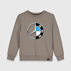 Свитшот хлопковый детский BROTHERS, цвет: утренний латте