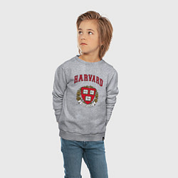 Свитшот хлопковый детский Harvard university, цвет: меланж — фото 2