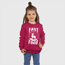 Свитшот хлопковый детский FAST FOOD олень в прицеле, цвет: маджента — фото 2
