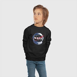 Свитшот хлопковый детский NASA, цвет: черный — фото 2