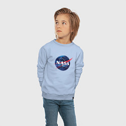Свитшот хлопковый детский NASA: Cosmic Logo, цвет: мягкое небо — фото 2