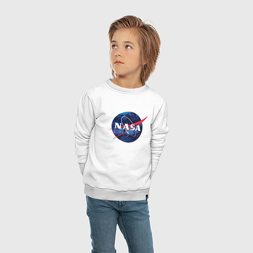 Детский свитшот NASA: Cosmic Logo / Белый – фото 4