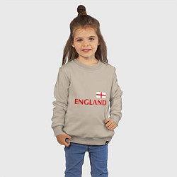 Свитшот хлопковый детский Сборная Англии: 10 номер, цвет: миндальный — фото 2