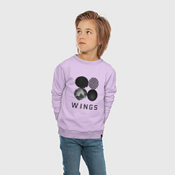 Свитшот хлопковый детский BTS Wings, цвет: лаванда — фото 2