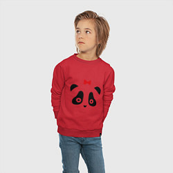 Свитшот хлопковый детский Панда (женская), цвет: красный — фото 2