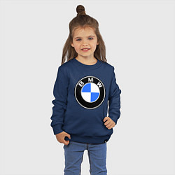 Свитшот хлопковый детский Logo BMW, цвет: тёмно-синий — фото 2