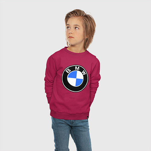 Детский свитшот Logo BMW / Маджента – фото 4